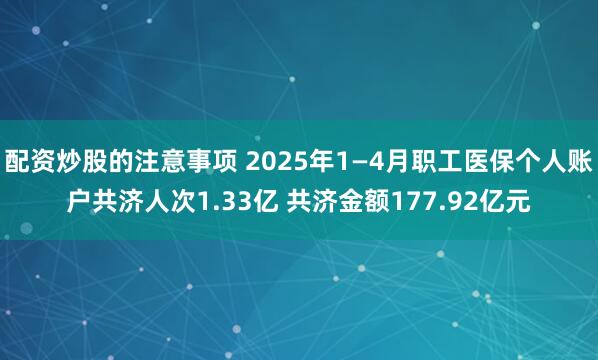 配资炒股的注意事项 2025年1—4月职工医保个人账户共济人次1.33亿 共济金额177.92亿元